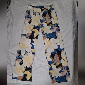 Yellow Floral business casual pants and shirt